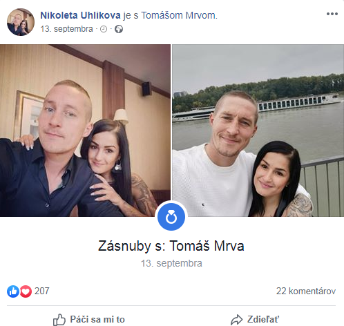 Tomáš Mrva so snúbenicou