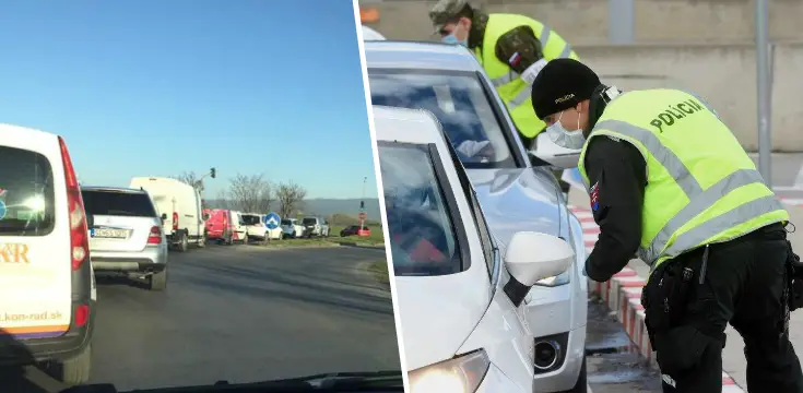 slovensko na cestach kolaps zapchy zakaza vychadzania