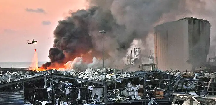 libanon bejrut vybuch explozia parik foto