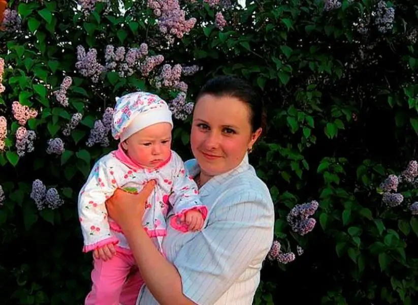 Valentina Saprunová s dcérou Jelenou, keď bola bábätko