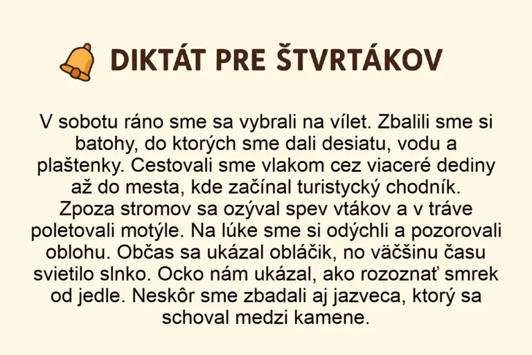 diktát pre štvrtákov