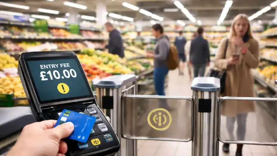 Šialenstvo pokračuje: Po samoobslužných pokladniach pýtajú peniaze za vstup do predajne 1 peniaze za vstup do predajne