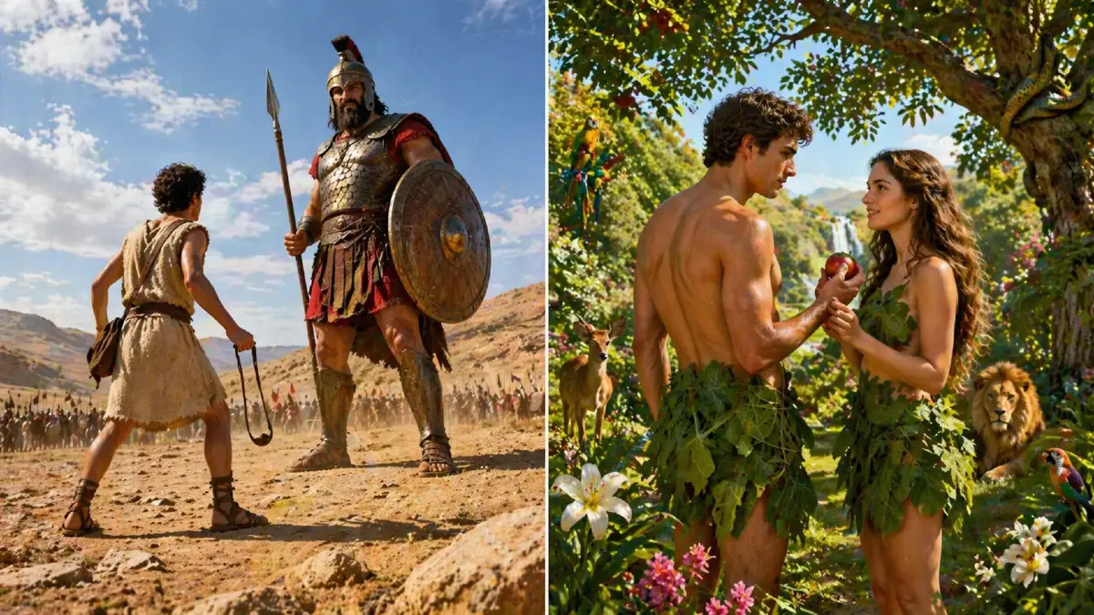 David a Goliáš, Adam a Eva