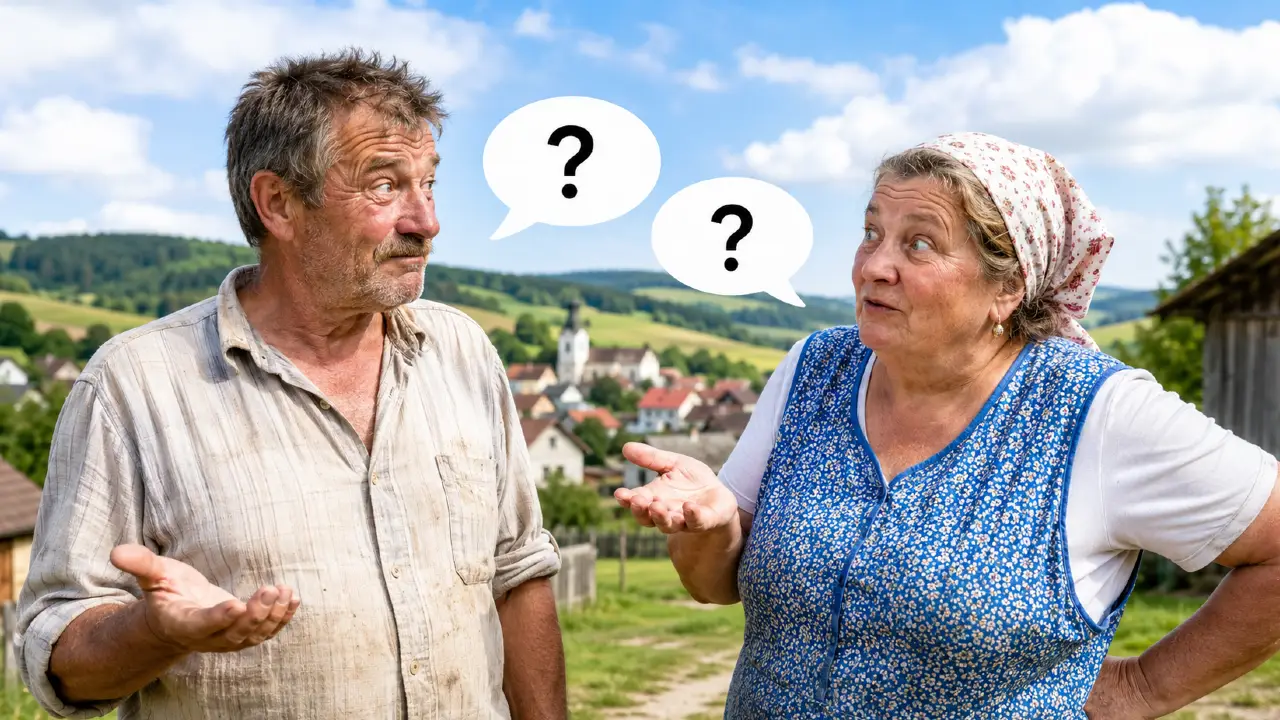 Od Spiša po Záhorie: Poznáte význam týchto 8 nárečových slov? 1 dvaja ľudia z rôznych regiónov pri kvíze o slovenských nárečiach