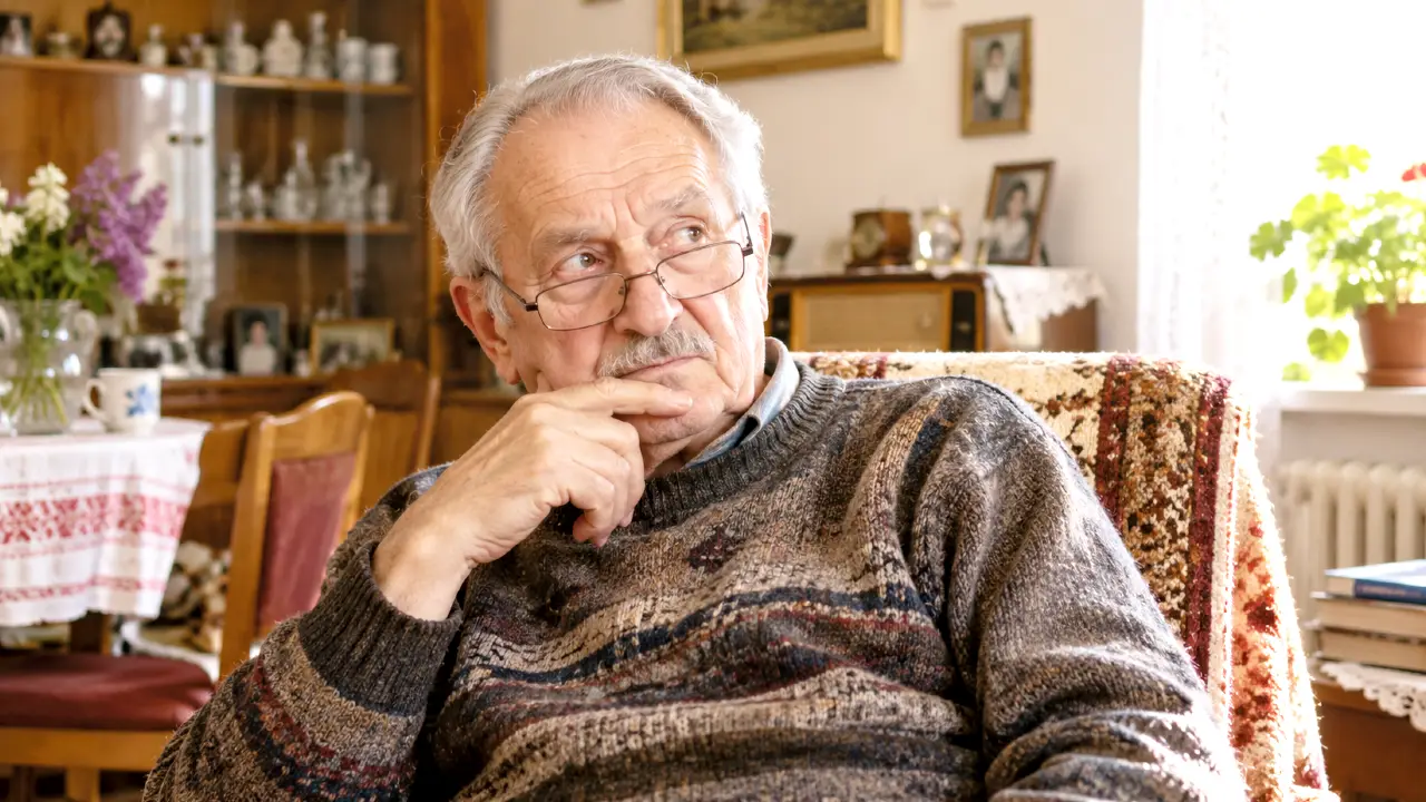 Kvíz pre seniorov #303: Poznáte Zdenu Studenkovú, Akciu Z aj perpetuum mobile? 1 senior sedí v obývačke a premýšľa nad vedomostným kvízom