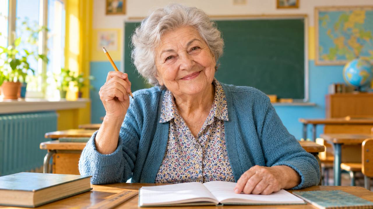 seniorka v skole