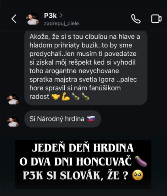 „Vyzeráš ako gey…“ Robo si z diváčky vystrelil a internet plače od smiechu 3 Robo hejt 2